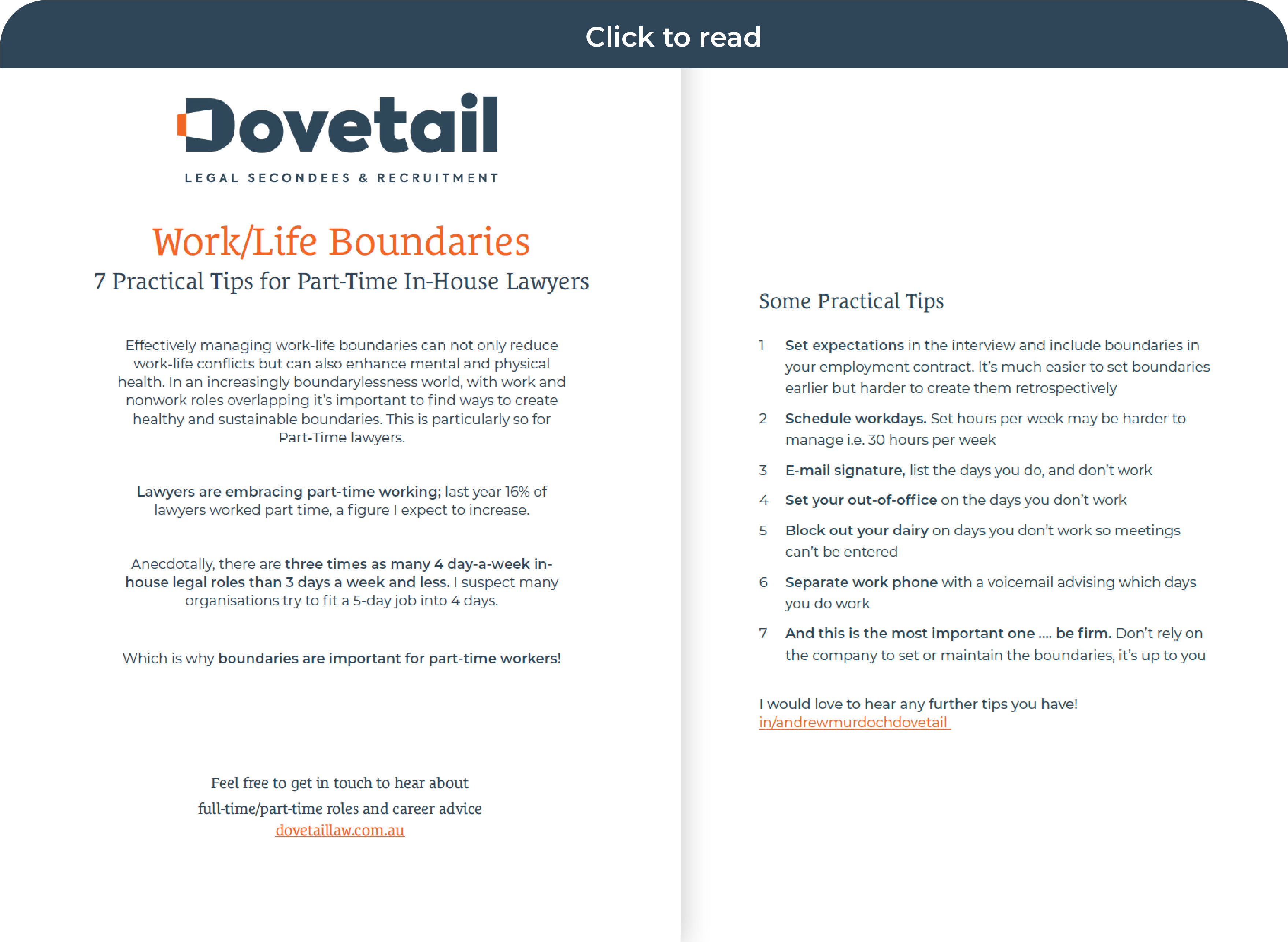 Dovetail Work/Life Boundaries Tips