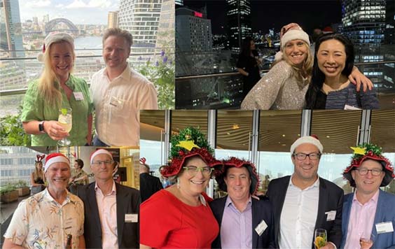 Photos of members of the ACC celebrating the ACC Christmas Function 2022 Sydney