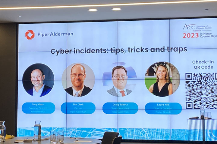 Cyber Incidents - ACC In-House Counsel days Melbourne 2023
