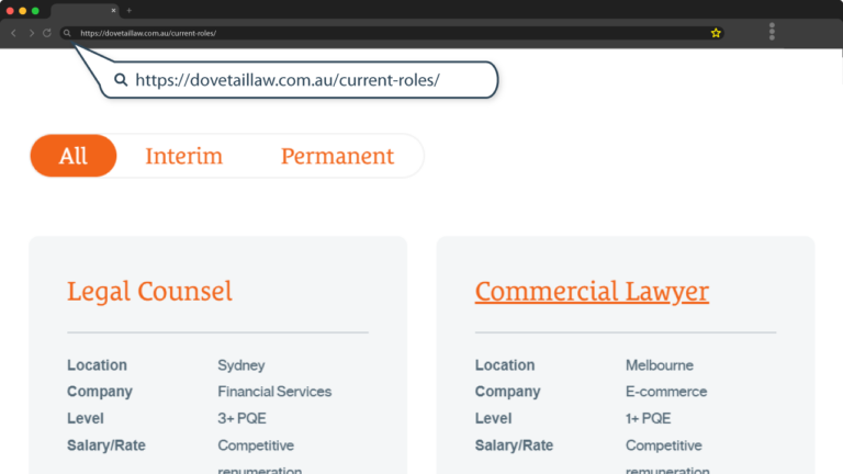 Sample of roles on Dovetail Website